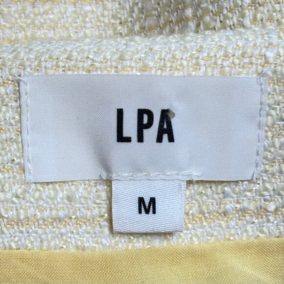 LPA Elazar Butter Yellow Tweed Top Medium - Picture 5 of 8